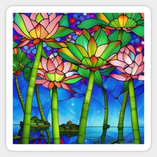 Stained Glass Waterlily Sticker